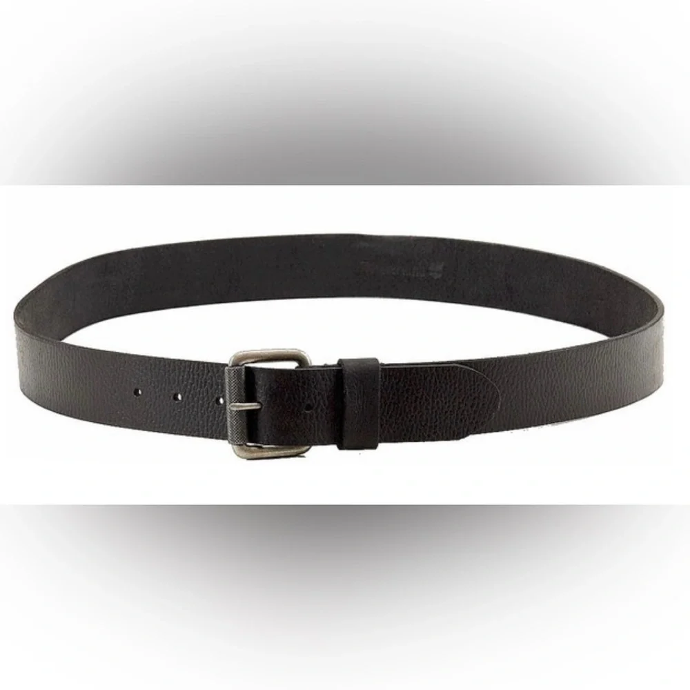 Timberland Men’s Pebble Leather Belt Distressed Silver Tone Buckle Size 38